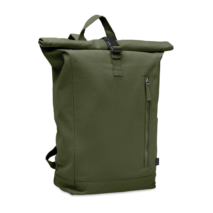 Sac à dos promotionnel enroulable coton recyclé 390 gr/m² KAMET vert armée vert